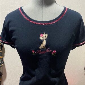 Women's Short Sleeve Tee - Black and Cream